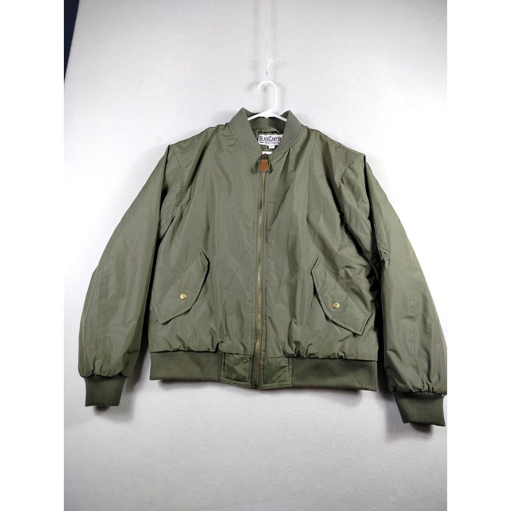 Military Bomber Flight Jacket Mens Large‎ Green Gorpcore Black Canyon Outfitters